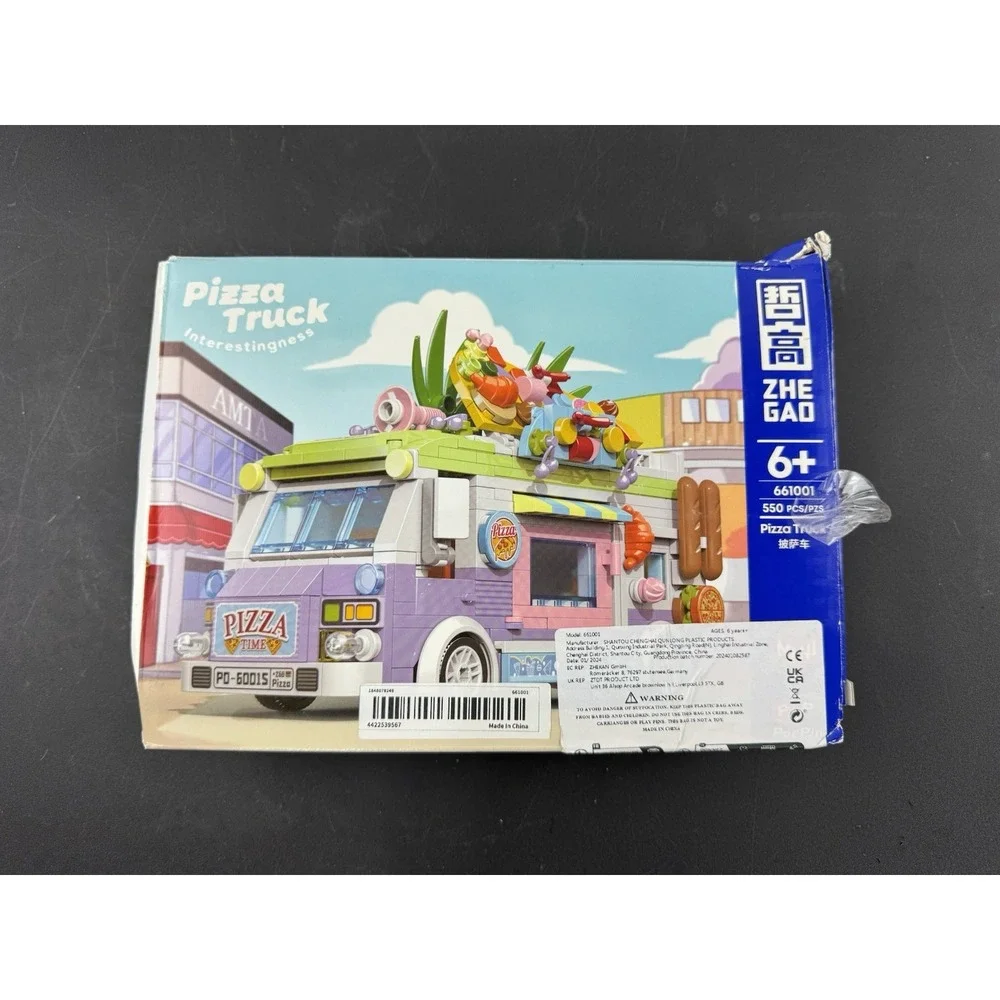 Pizza Truck Building Bricks Blocks Set Zhe Gao‎ 550 Pieces Ages 6+ new